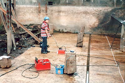 ground radar survey of a weir apron