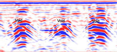 ground radar plot showing buried voids