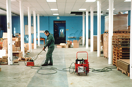 ground probing radar survey through a warehouse floor