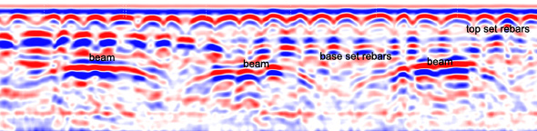 GPR scan of reinforced concrete floor
